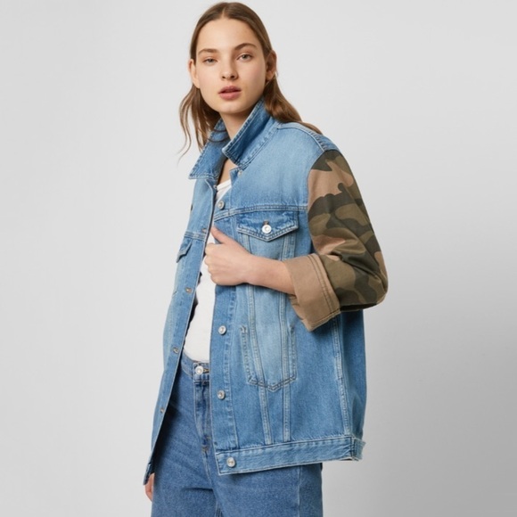 NWT French Connection Tyra Western Camo Jean Jacke - Picture 2 of 8